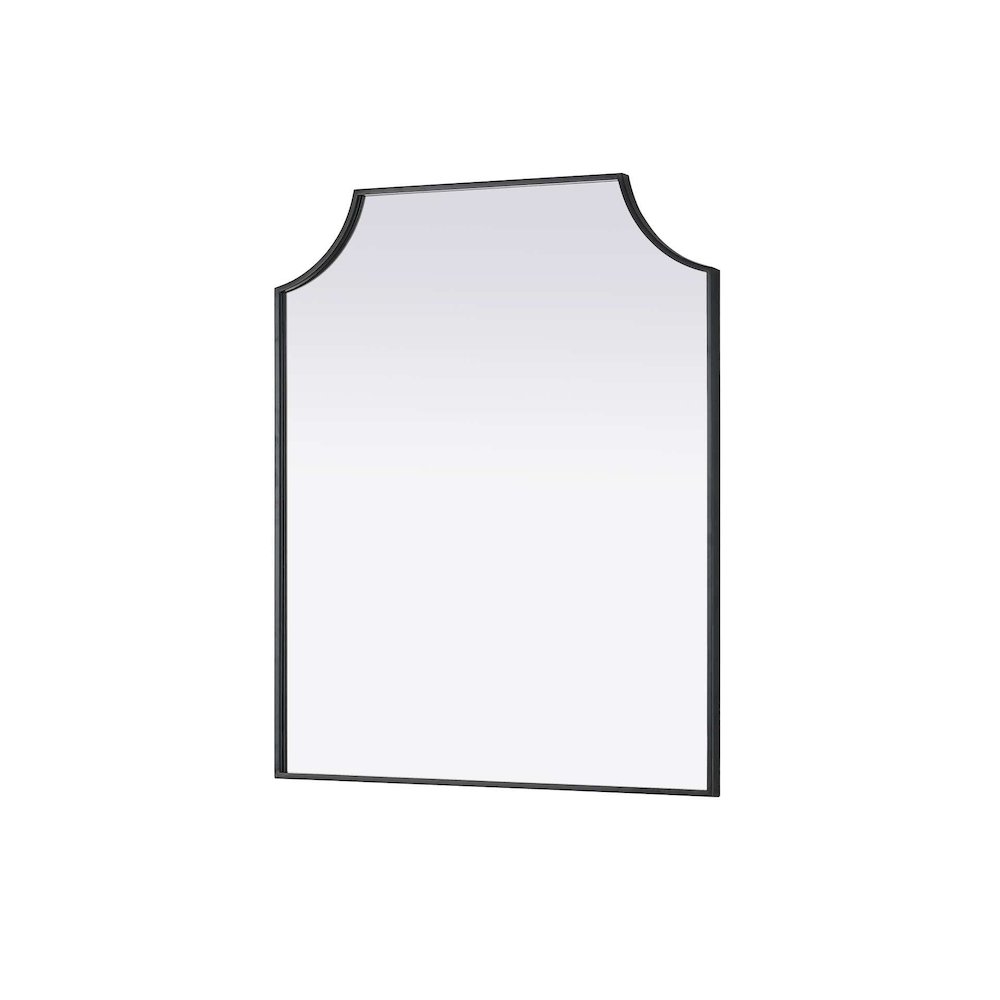 Notched Metal Mirror 30x36 inch in Black. Picture 2