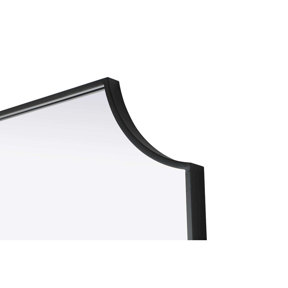 Notched Metal Mirror 30x36 inch in Black. Picture 3