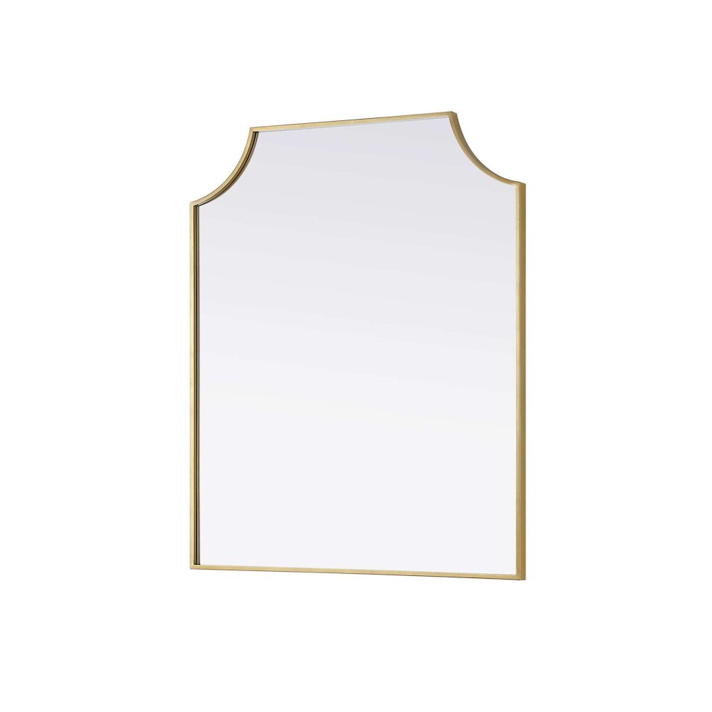 Notched Metal Mirror 30x36 inch in Brass. Picture 2