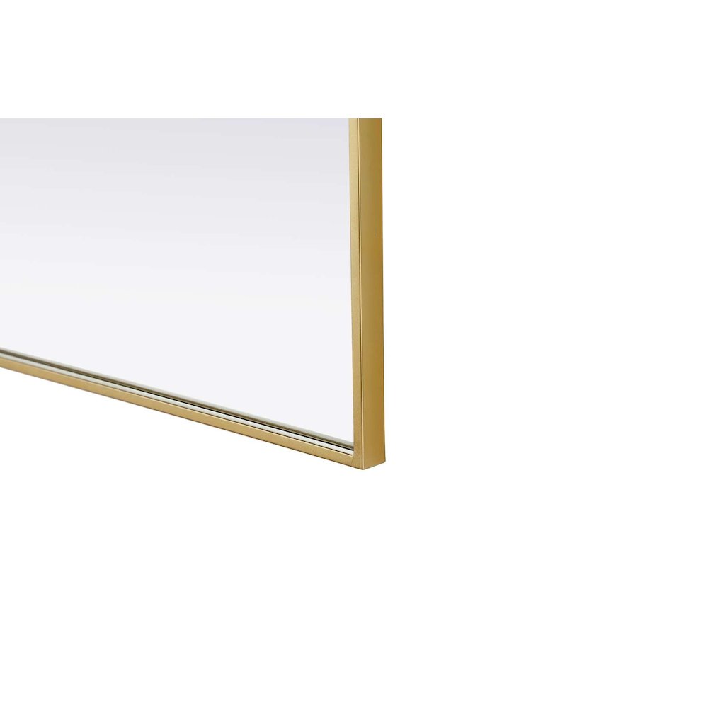 Notched Metal Mirror 30x36 inch in Brass. Picture 4