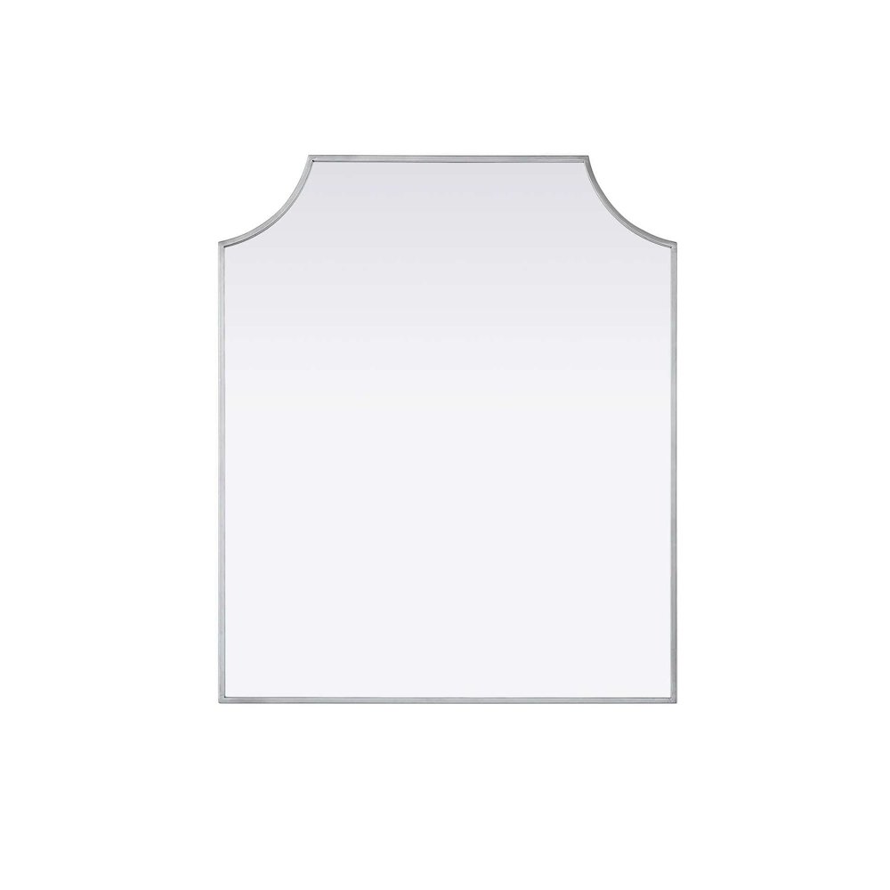 Notched Metal Mirror 30x36 inch in Silver. Picture 1