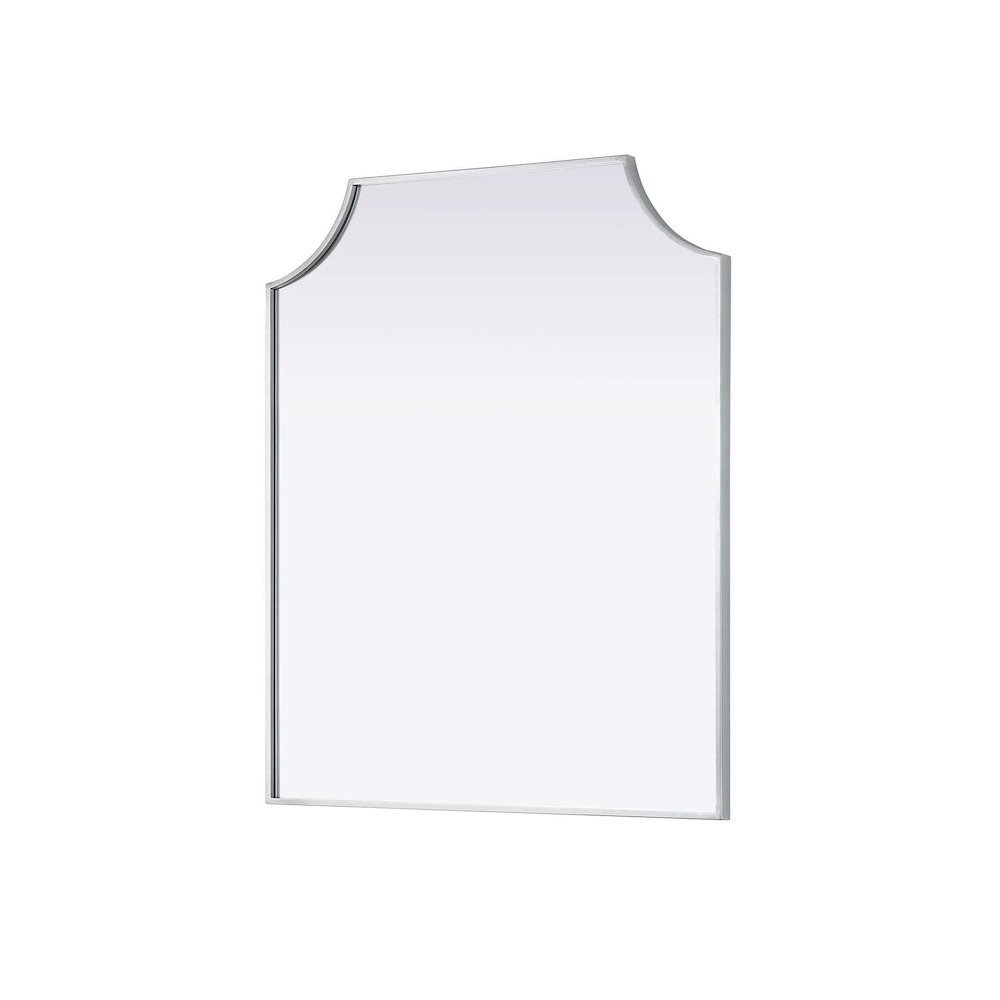 Notched Metal Mirror 30x36 inch in Silver. Picture 2