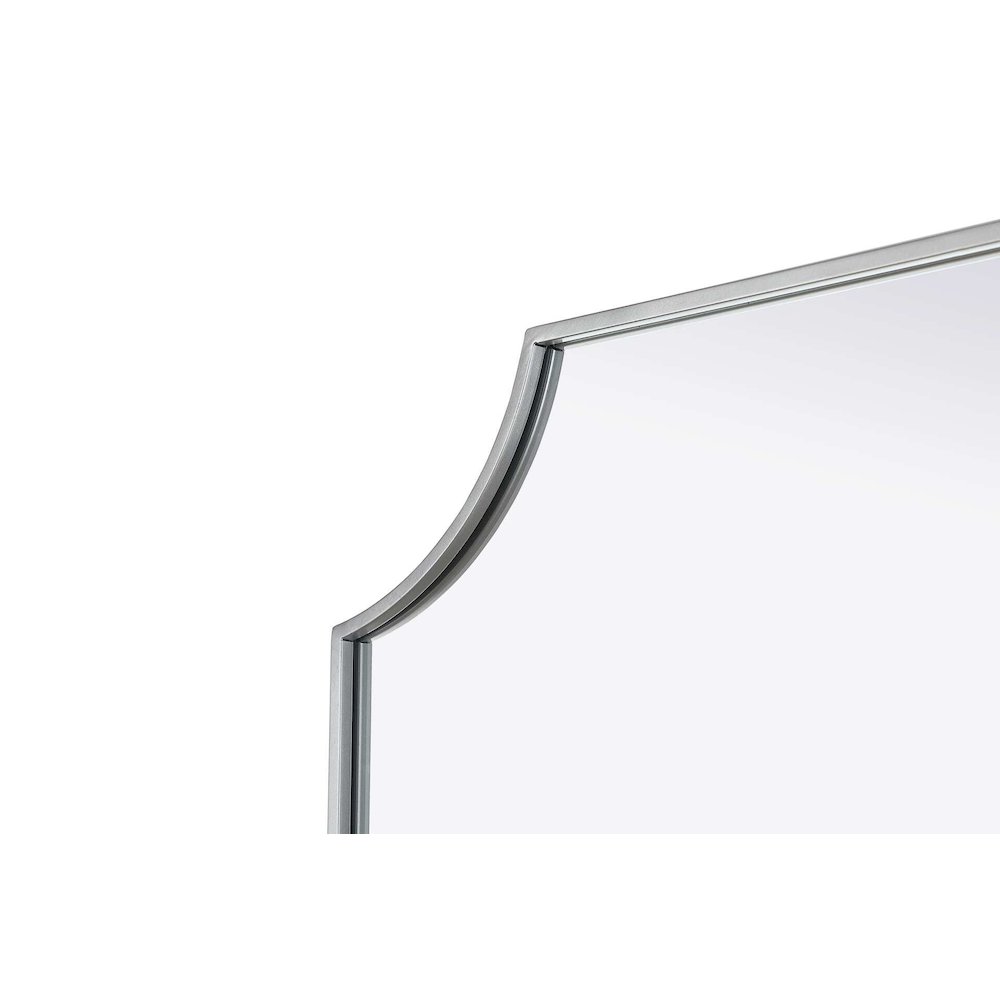 Notched Metal Mirror 30x36 inch in Silver. Picture 4