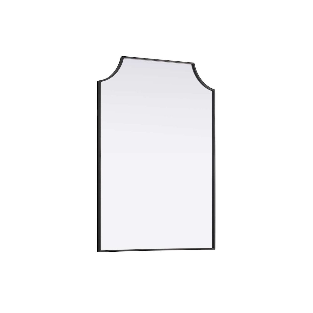 Notched Metal Mirror 30x42 inch in Black. Picture 2