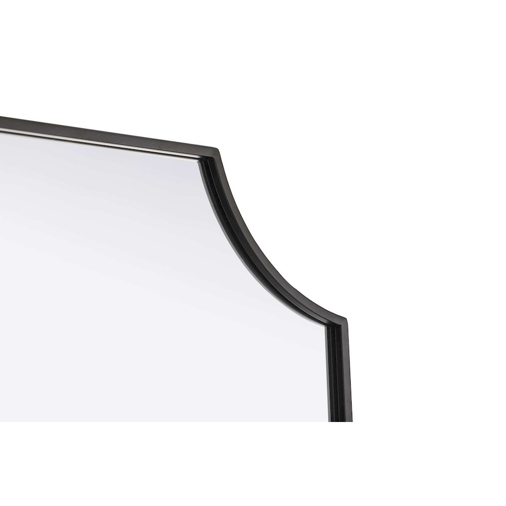 Notched Metal Mirror 30x42 inch in Black. Picture 3