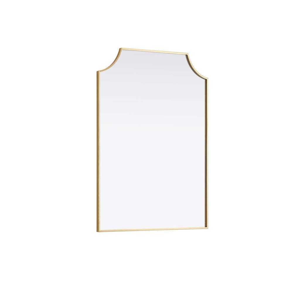 Notched Metal Mirror 30x42 inch in Brass. Picture 2