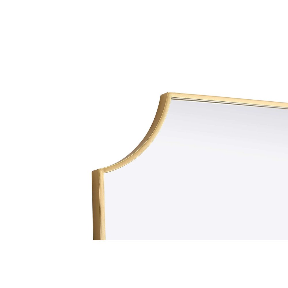 Notched Metal Mirror 30x42 inch in Brass. Picture 3