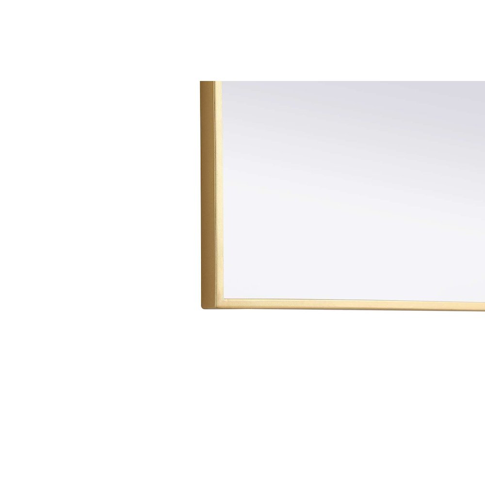 Notched Metal Mirror 30x42 inch in Brass. Picture 4