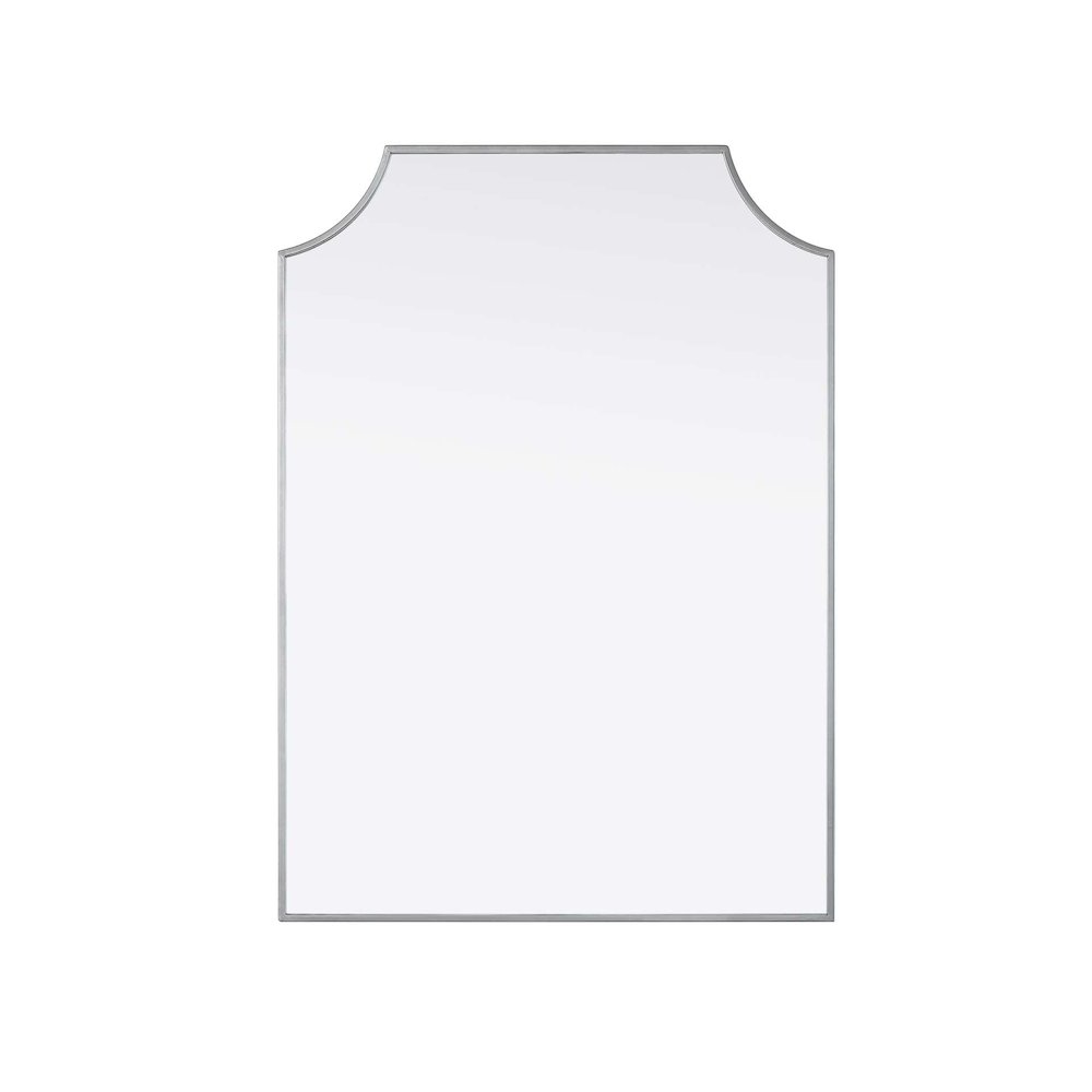 Notched Metal Mirror 30x42 inch in Silver. Picture 1