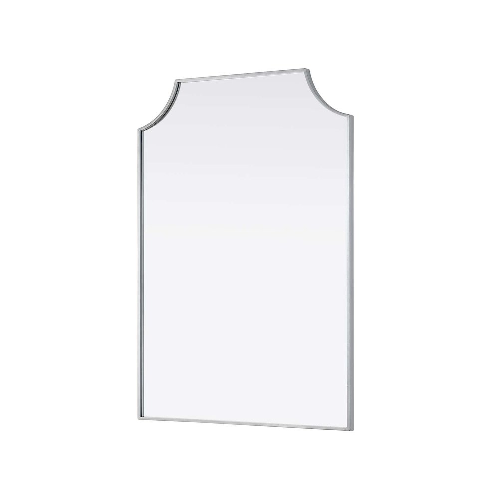 Notched Metal Mirror 30x42 inch in Silver. Picture 2
