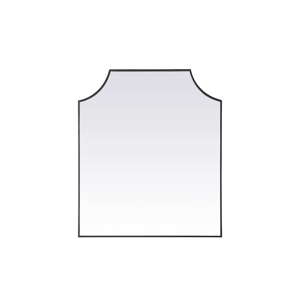 Notched Metal Mirror 36x42 inch in Black. Picture 1
