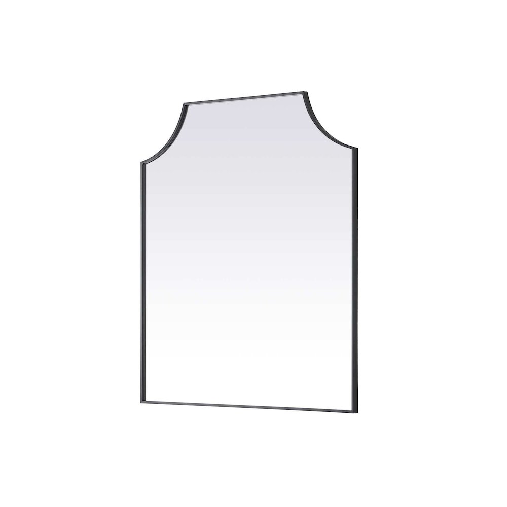 Notched Metal Mirror 36x42 inch in Black. Picture 2