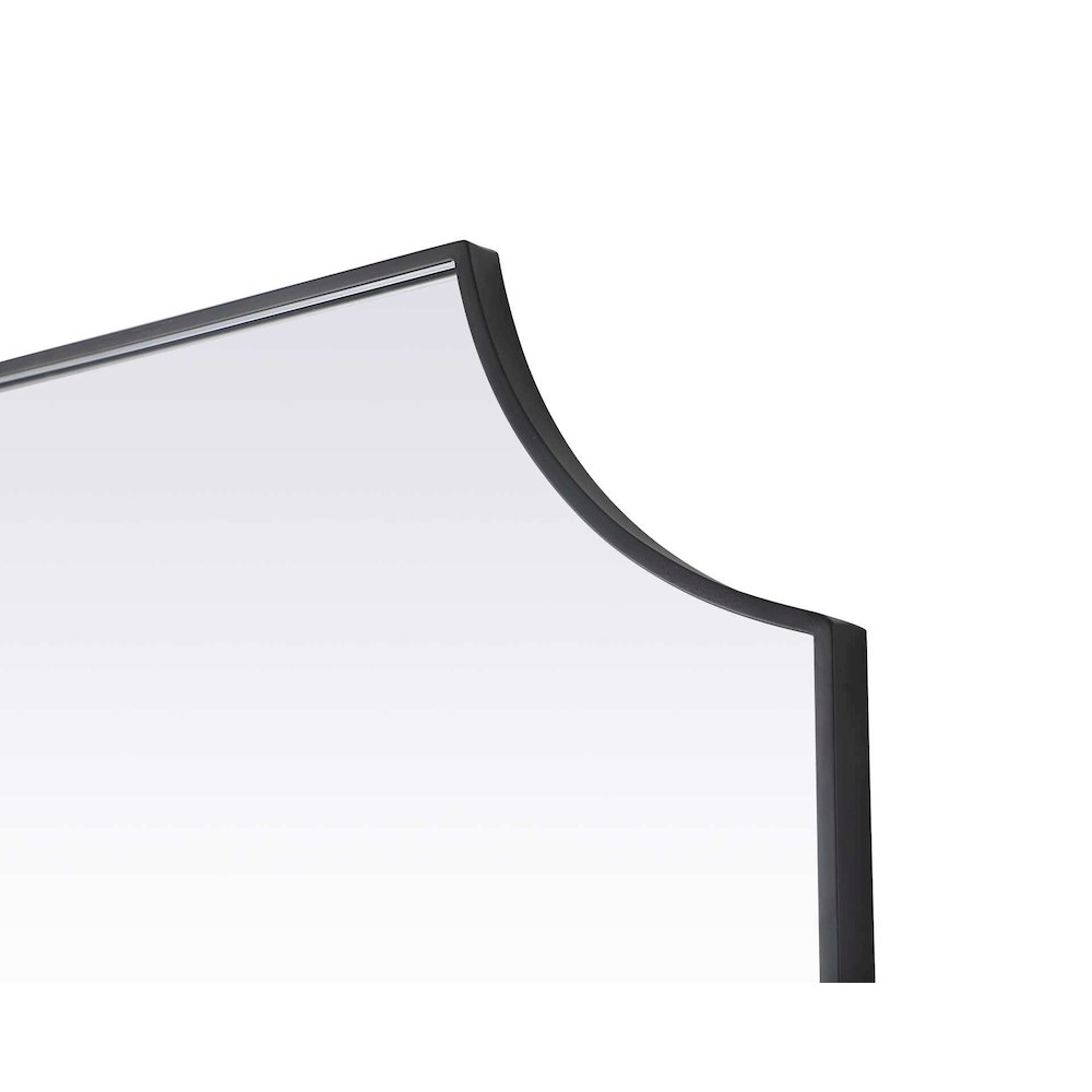 Notched Metal Mirror 36x42 inch in Black. Picture 3