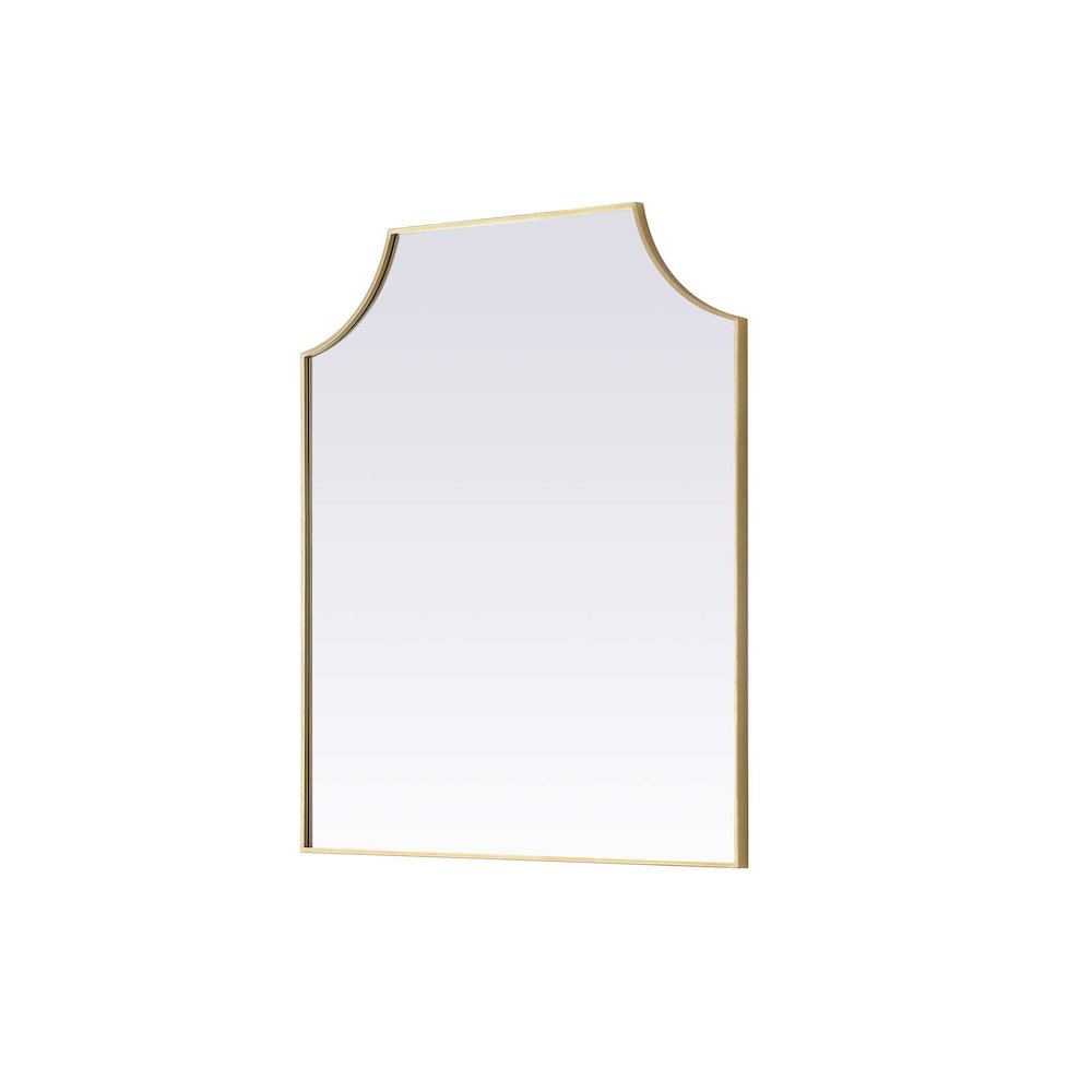 Notched Metal Mirror 36x42 inch in Brass. Picture 2