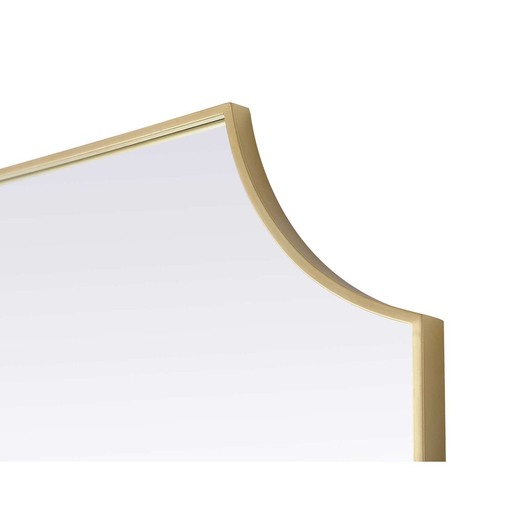 Notched Metal Mirror 36x42 inch in Brass. Picture 3