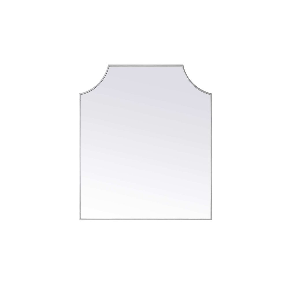 Notched Metal Mirror 36x42 inch in Silver. Picture 1
