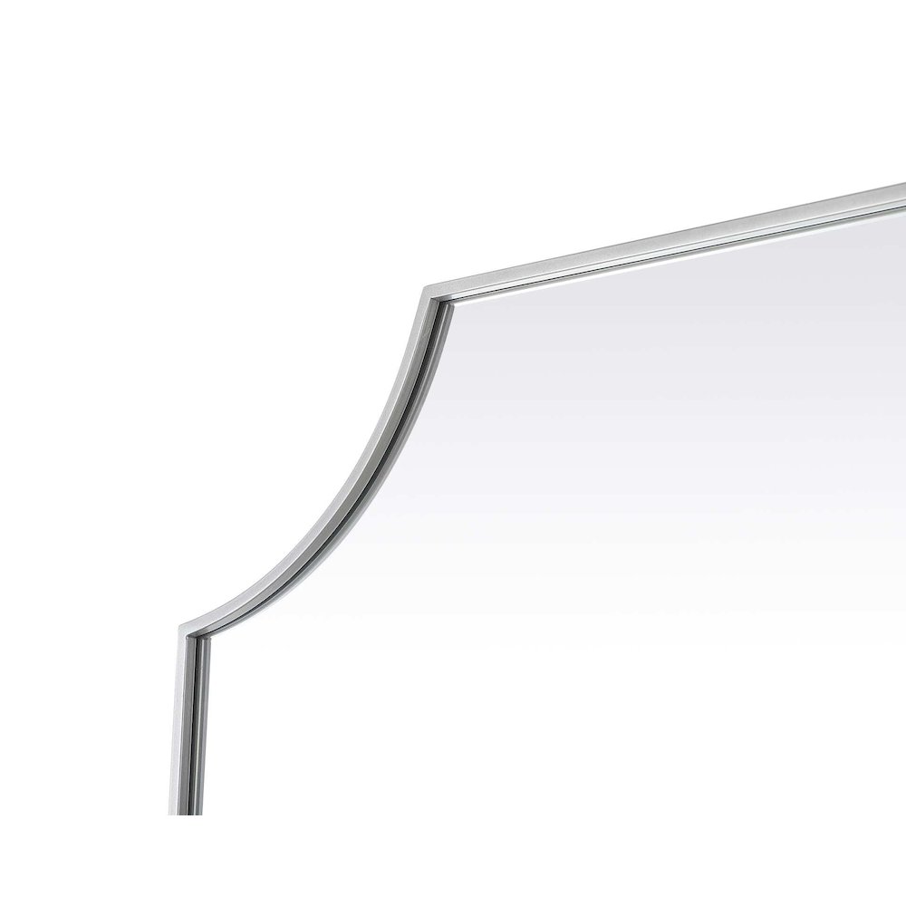 Notched Metal Mirror 36x42 inch in Silver. Picture 3