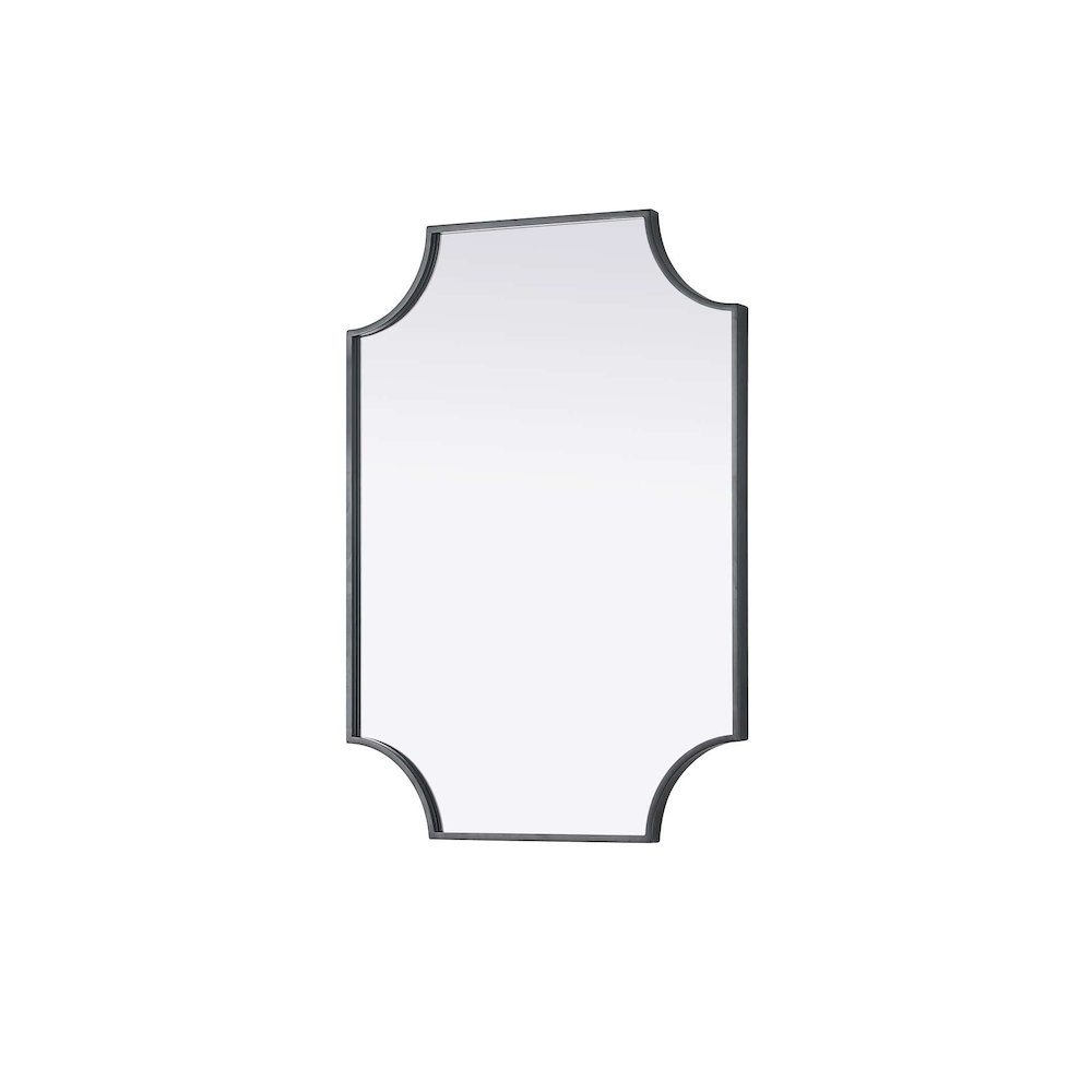 Notched Metal Mirror 22x30 inch in Black. Picture 2