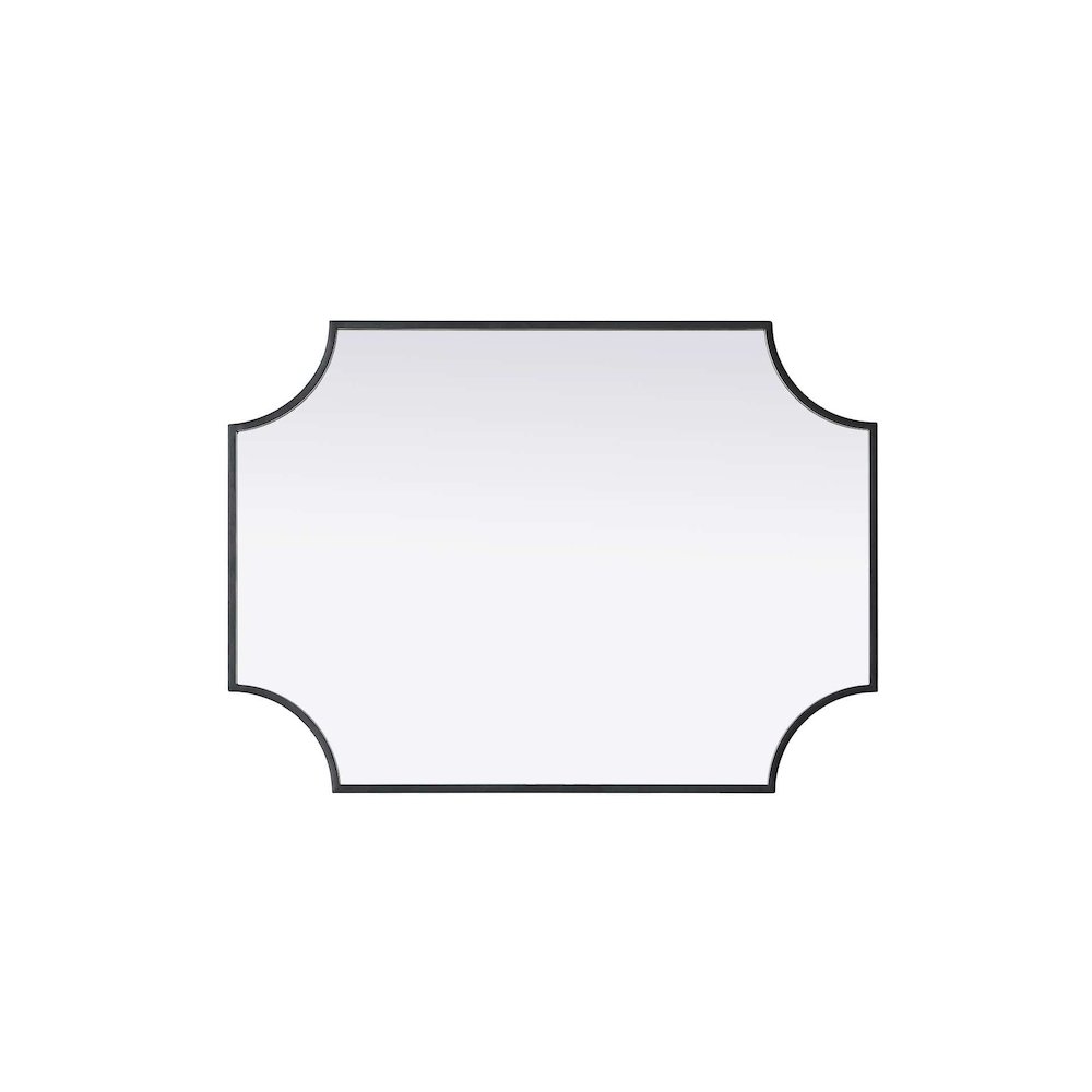 Notched Metal Mirror 22x30 inch in Black. Picture 3