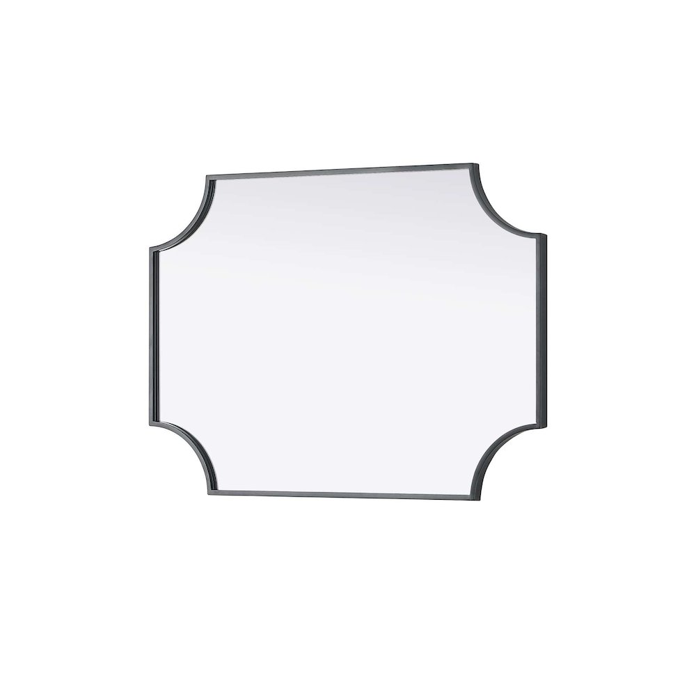 Notched Metal Mirror 22x30 inch in Black. Picture 4