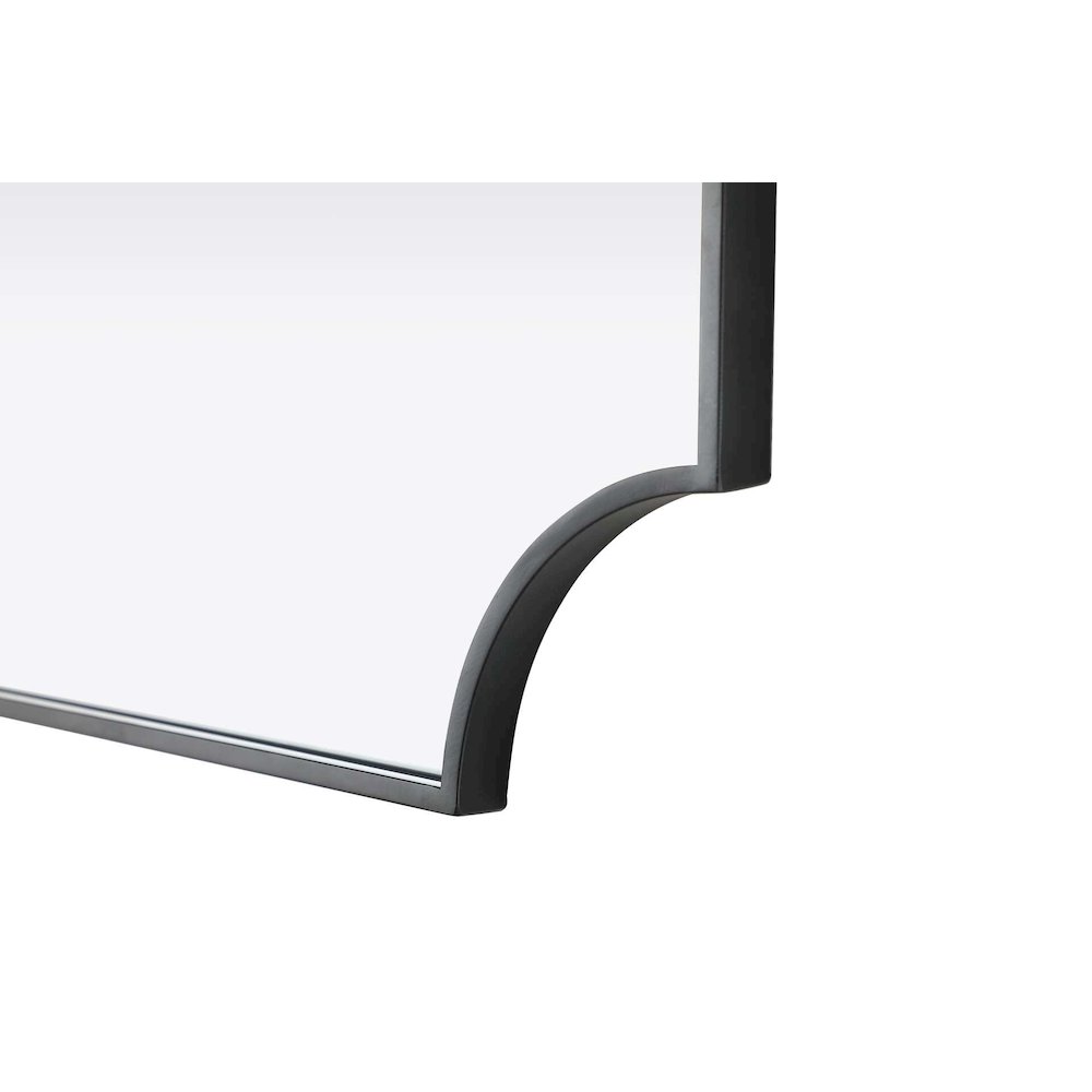 Notched Metal Mirror 22x30 inch in Black. Picture 5