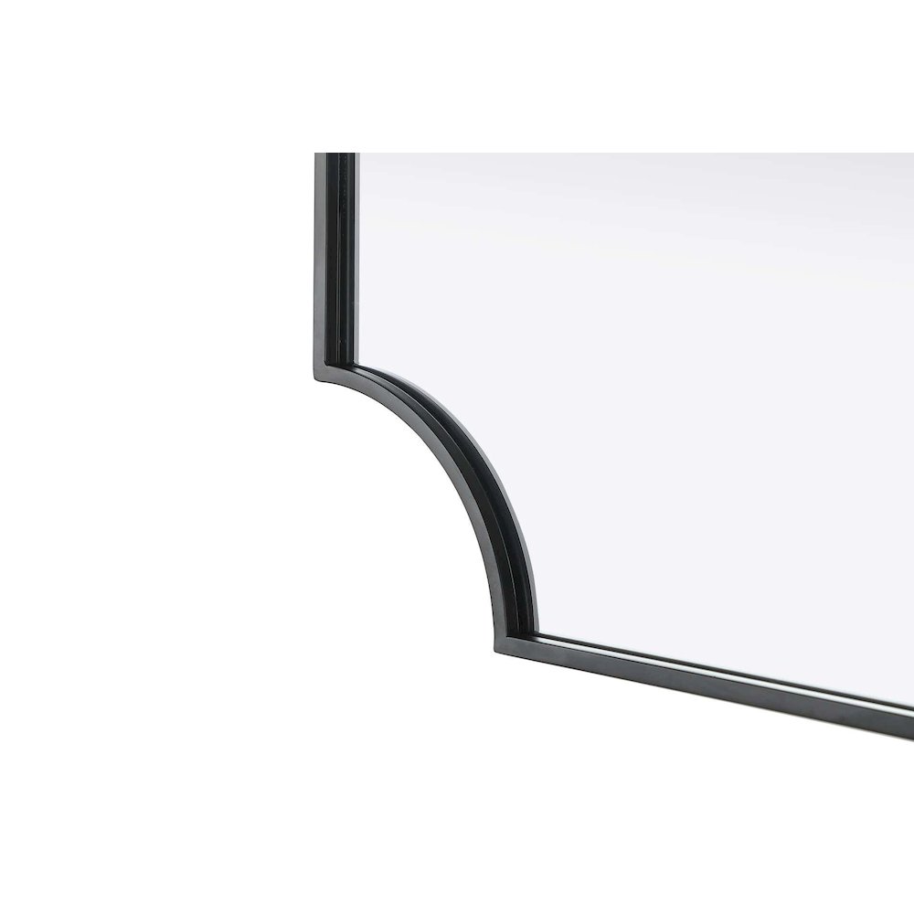 Notched Metal Mirror 22x30 inch in Black. Picture 6