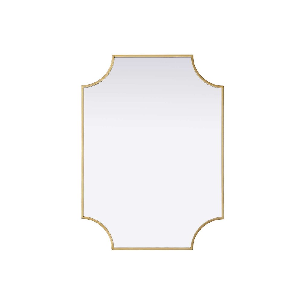 Notched Metal Mirror 22x30 inch in Brass. Picture 1