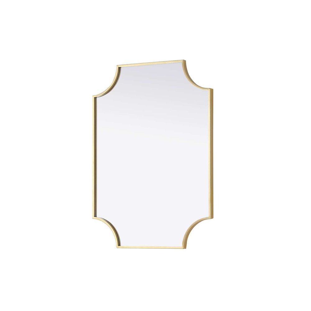 Notched Metal Mirror 22x30 inch in Brass. Picture 2