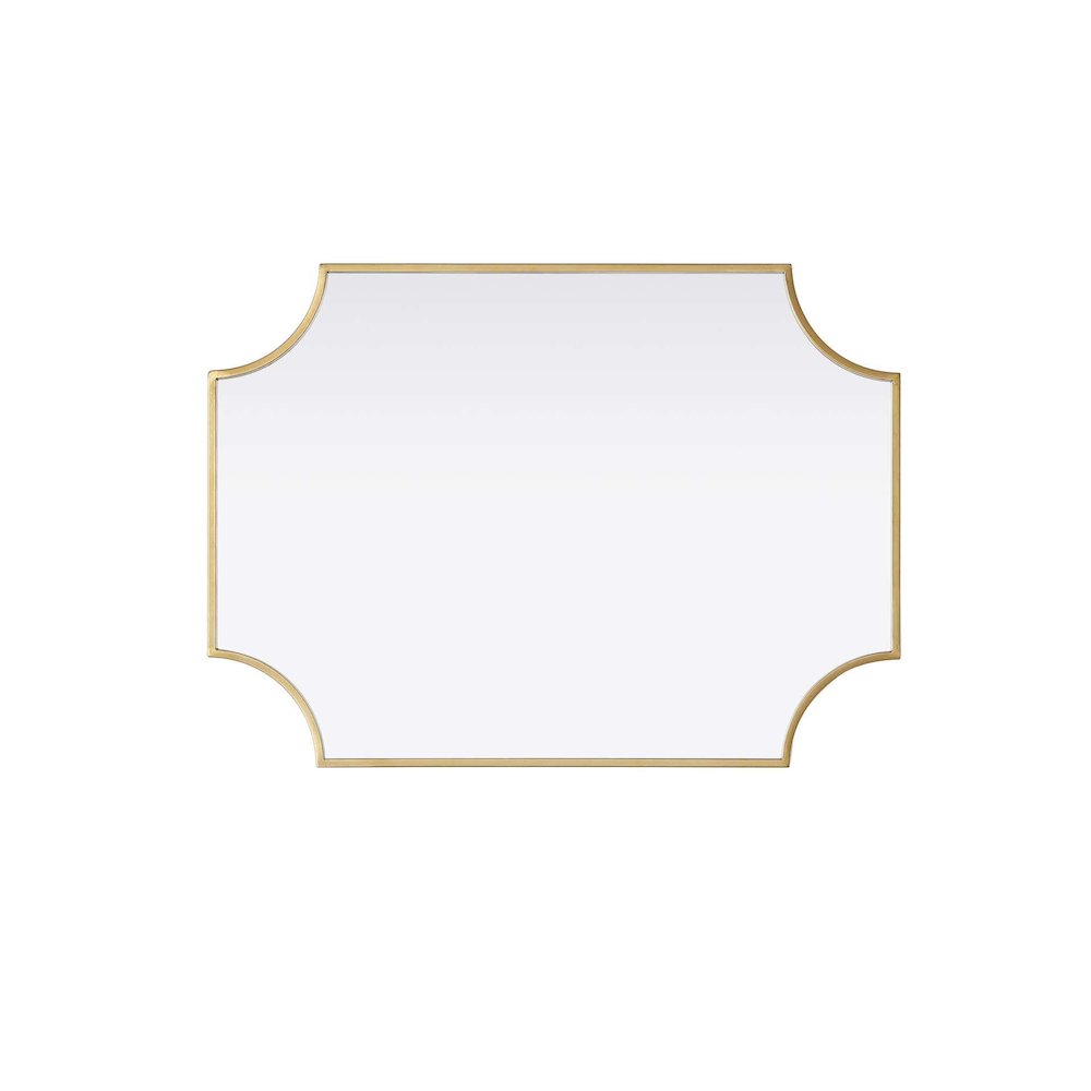 Notched Metal Mirror 22x30 inch in Brass. Picture 3
