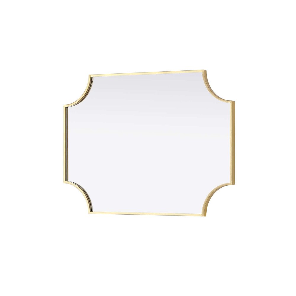 Notched Metal Mirror 22x30 inch in Brass. Picture 4