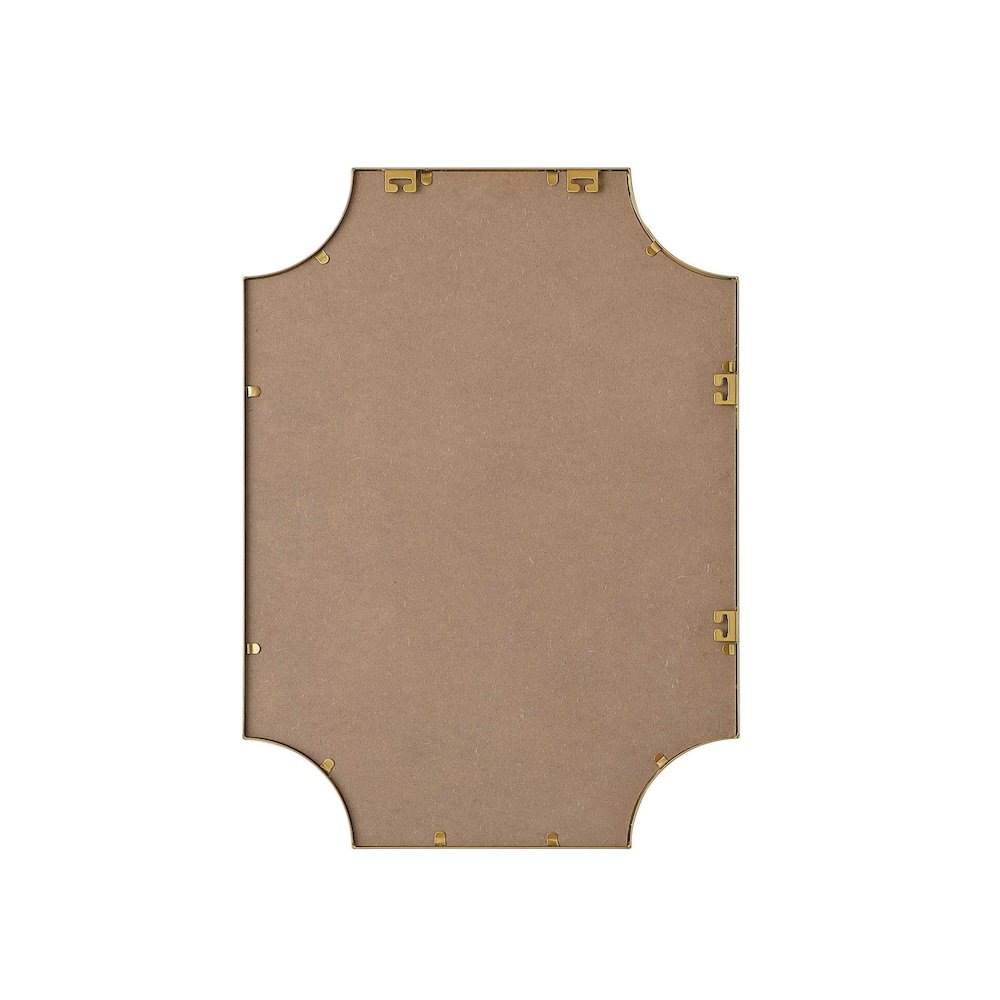 Notched Metal Mirror 22x30 inch in Brass. Picture 7