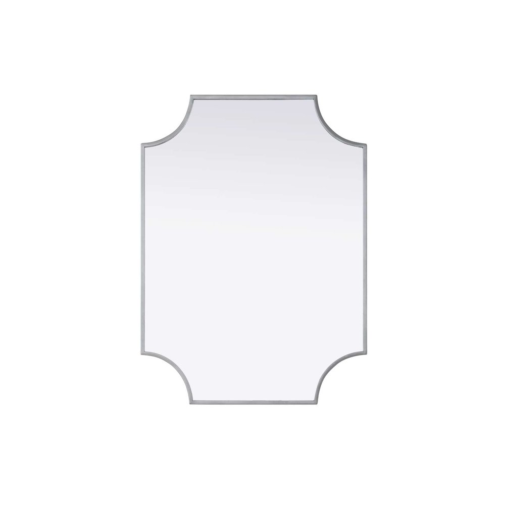 Notched Metal Mirror 22x30 inch in Silver. Picture 1
