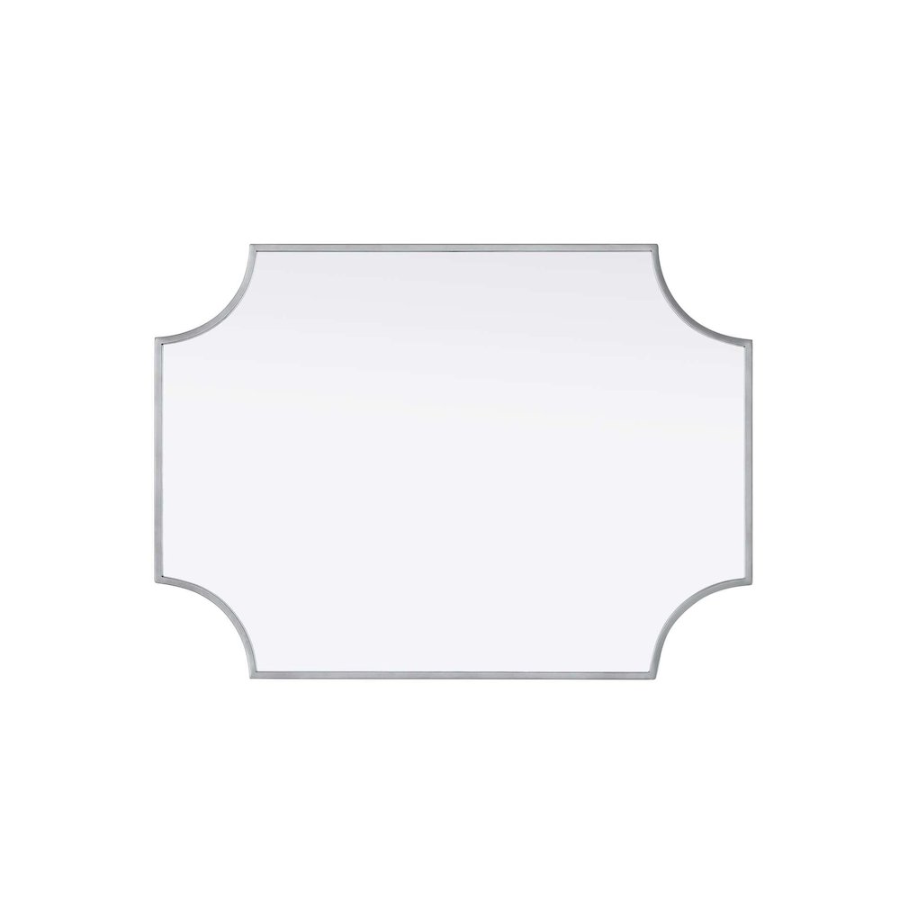 Notched Metal Mirror 22x30 inch in Silver. Picture 3