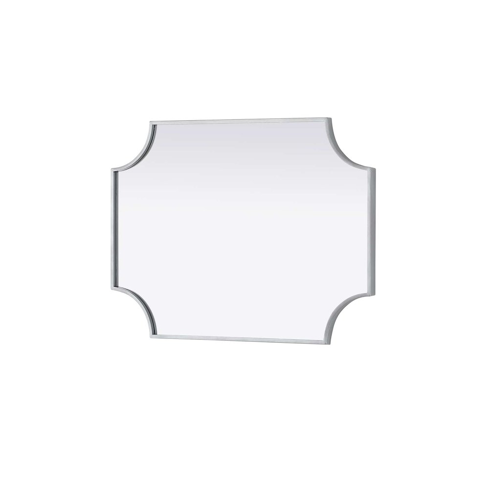 Notched Metal Mirror 22x30 inch in Silver. Picture 4