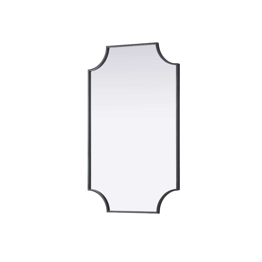 Notched Metal Mirror 22x36 inch in Black. Picture 2