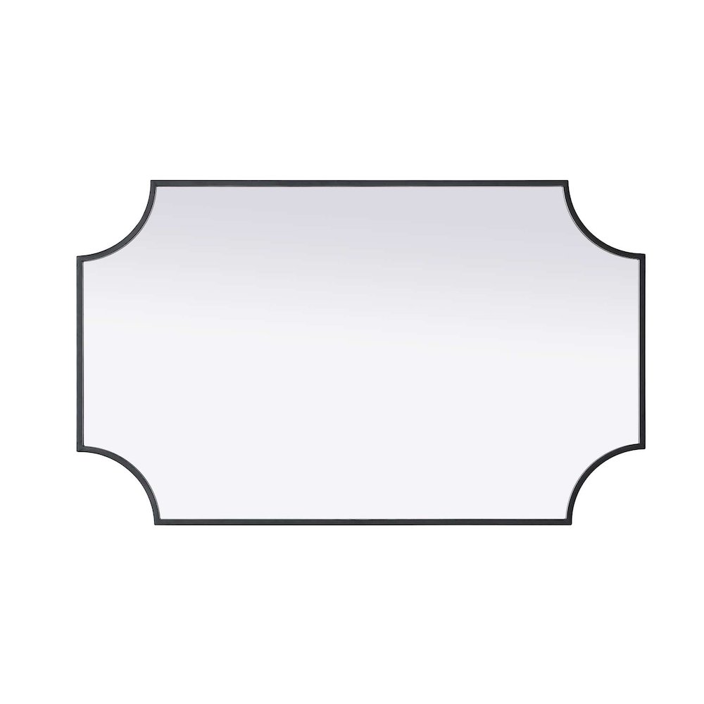 Notched Metal Mirror 22x36 inch in Black. Picture 3