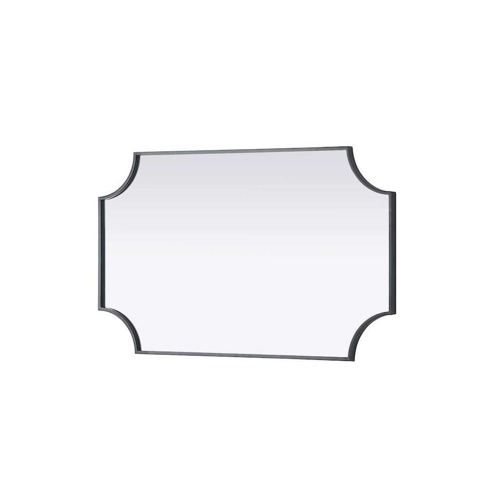 Notched Metal Mirror 22x36 inch in Black. Picture 4