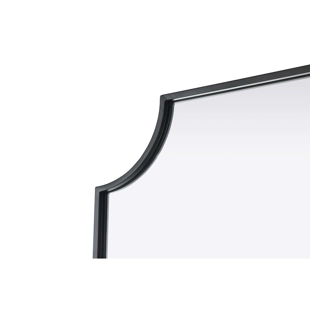 Notched Metal Mirror 22x36 inch in Black. Picture 5