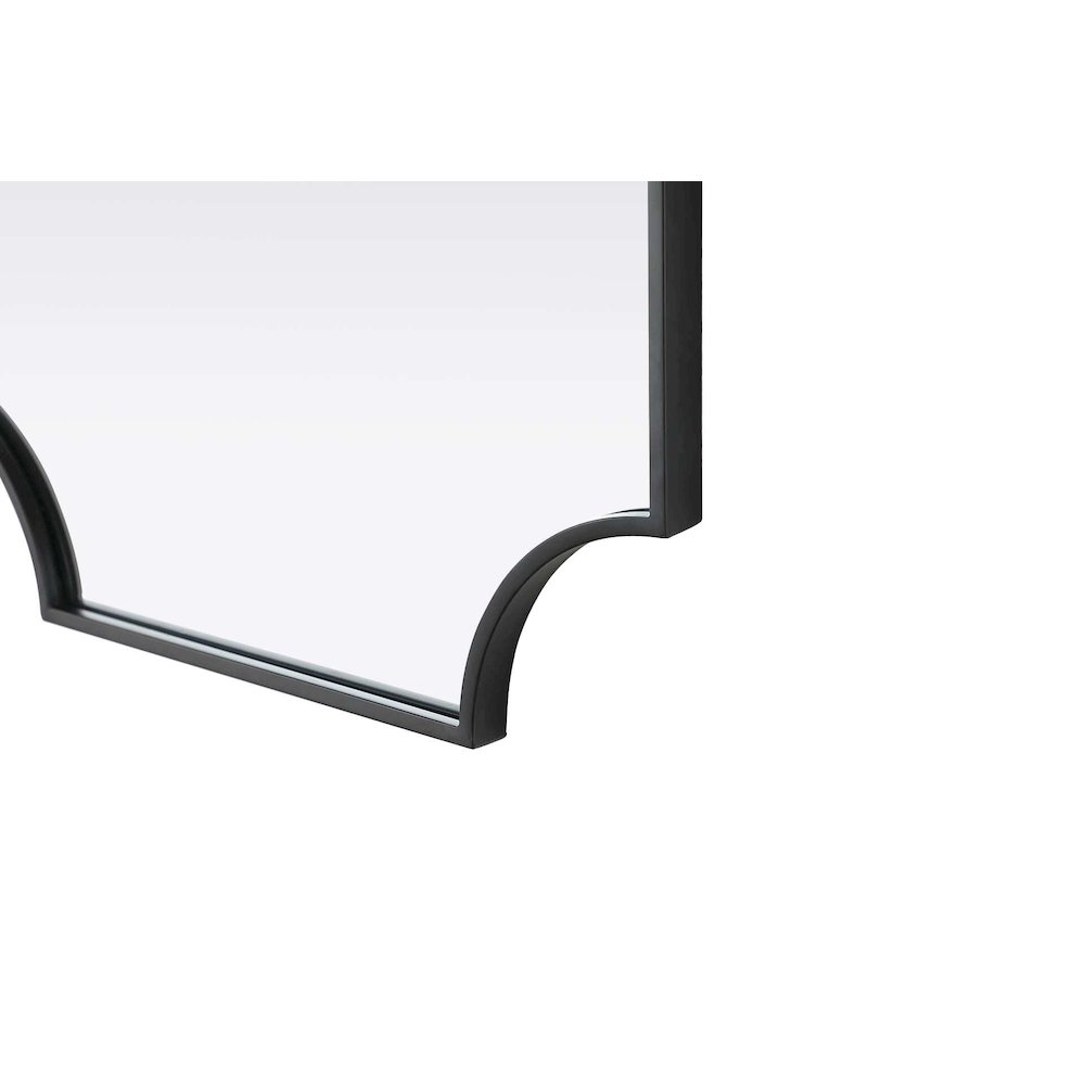 Notched Metal Mirror 22x36 inch in Black. Picture 6