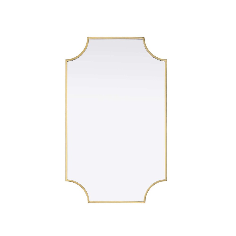 Notched Metal Mirror 22x36 inch in Brass. Picture 1