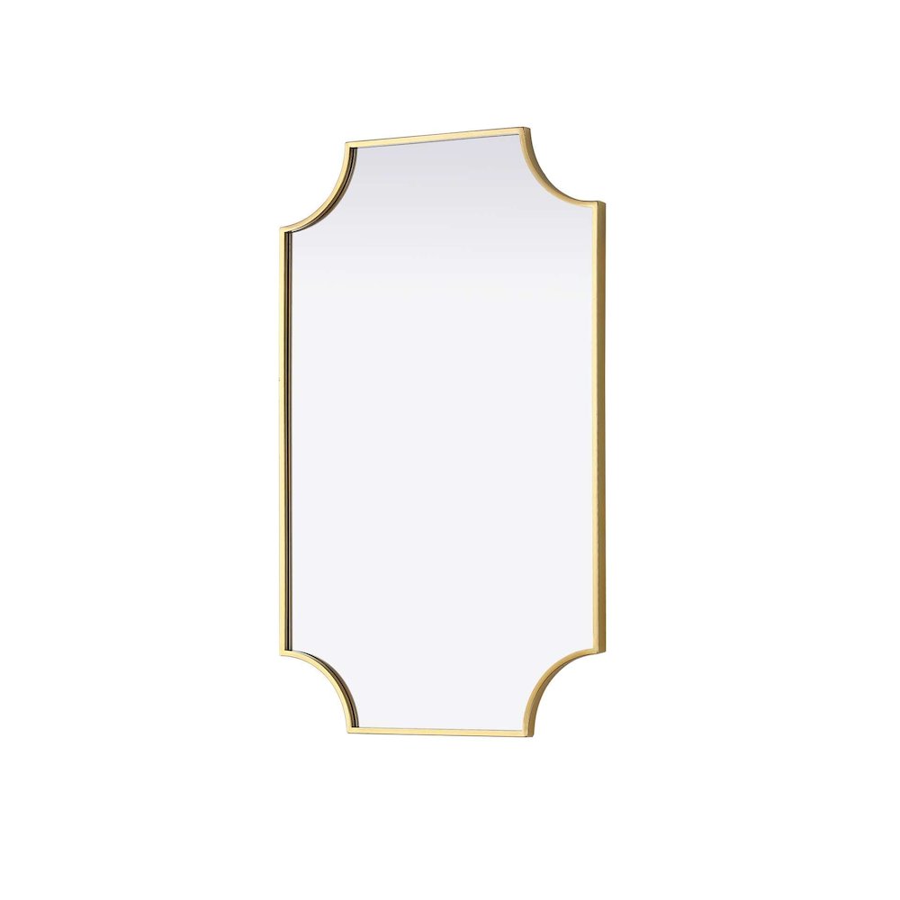 Notched Metal Mirror 22x36 inch in Brass. Picture 2