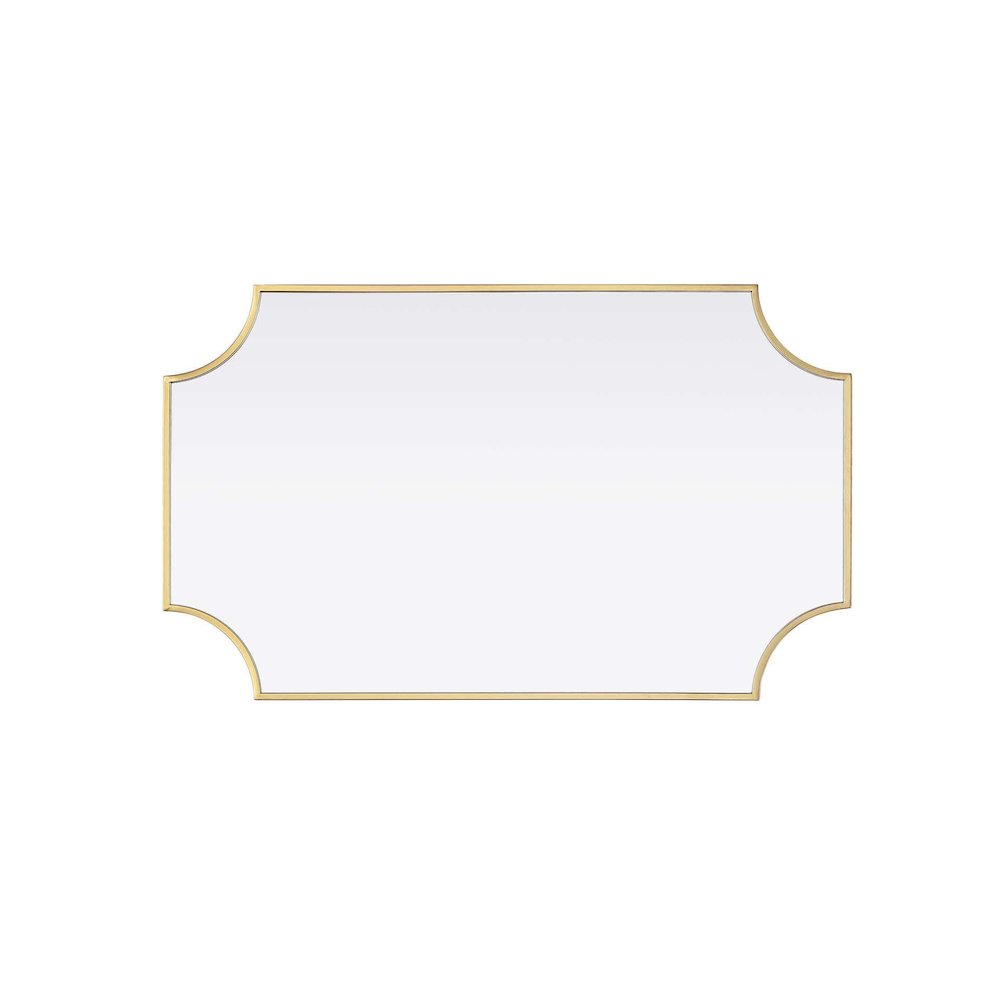 Notched Metal Mirror 22x36 inch in Brass. Picture 3
