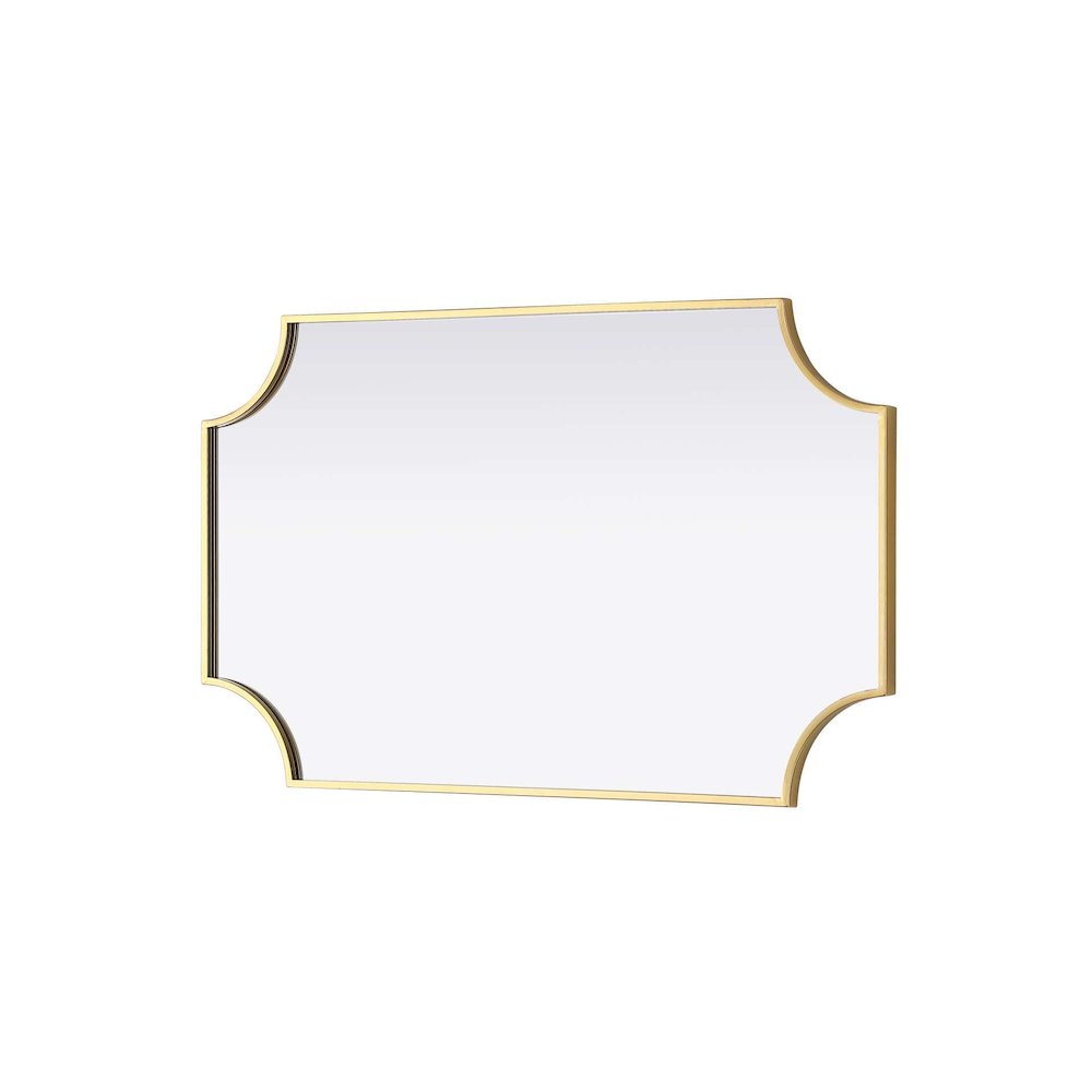 Notched Metal Mirror 22x36 inch in Brass. Picture 4