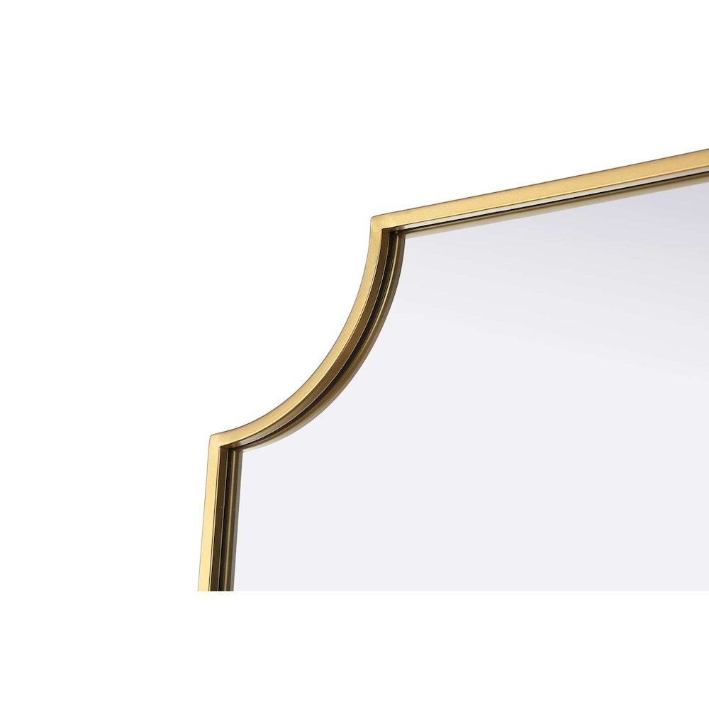 Notched Metal Mirror 22x36 inch in Brass. Picture 5