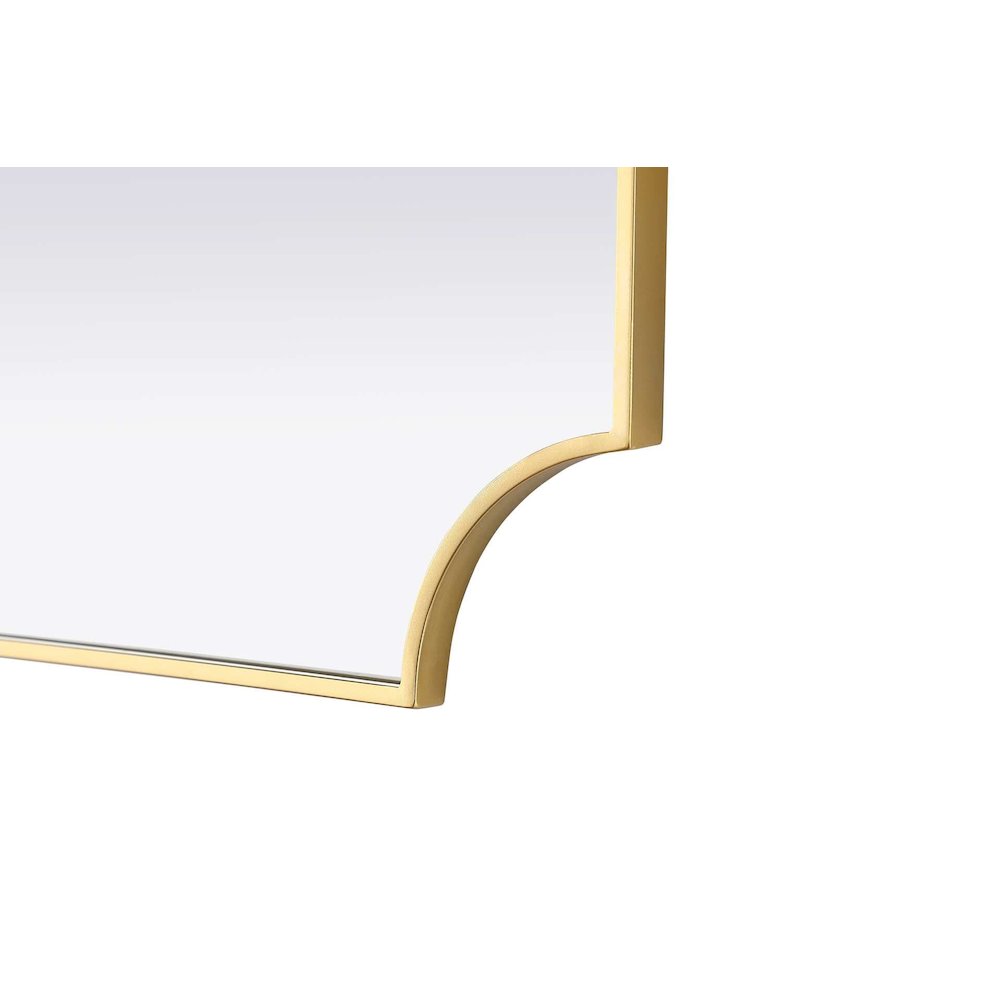 Notched Metal Mirror 22x36 inch in Brass. Picture 6