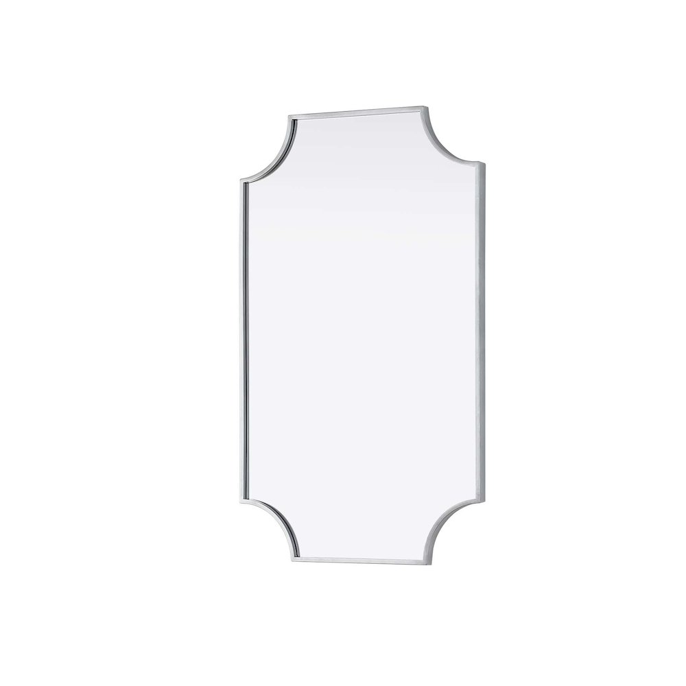 Notched Metal Mirror 22x36 inch in Silver. Picture 2