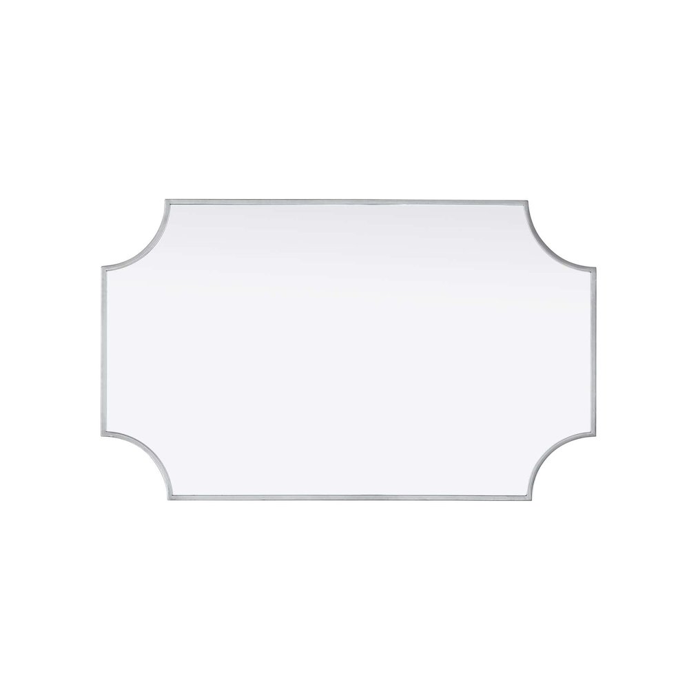 Notched Metal Mirror 22x36 inch in Silver. Picture 3