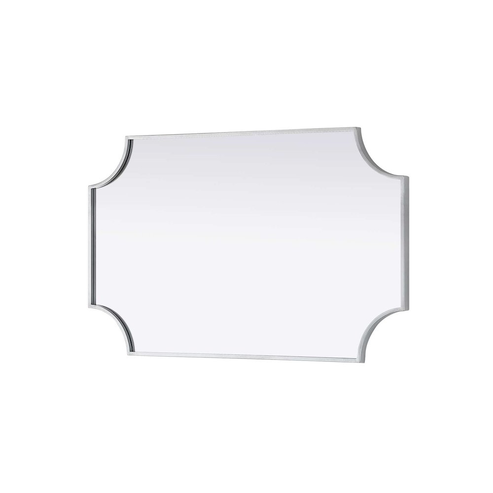 Notched Metal Mirror 22x36 inch in Silver. Picture 4