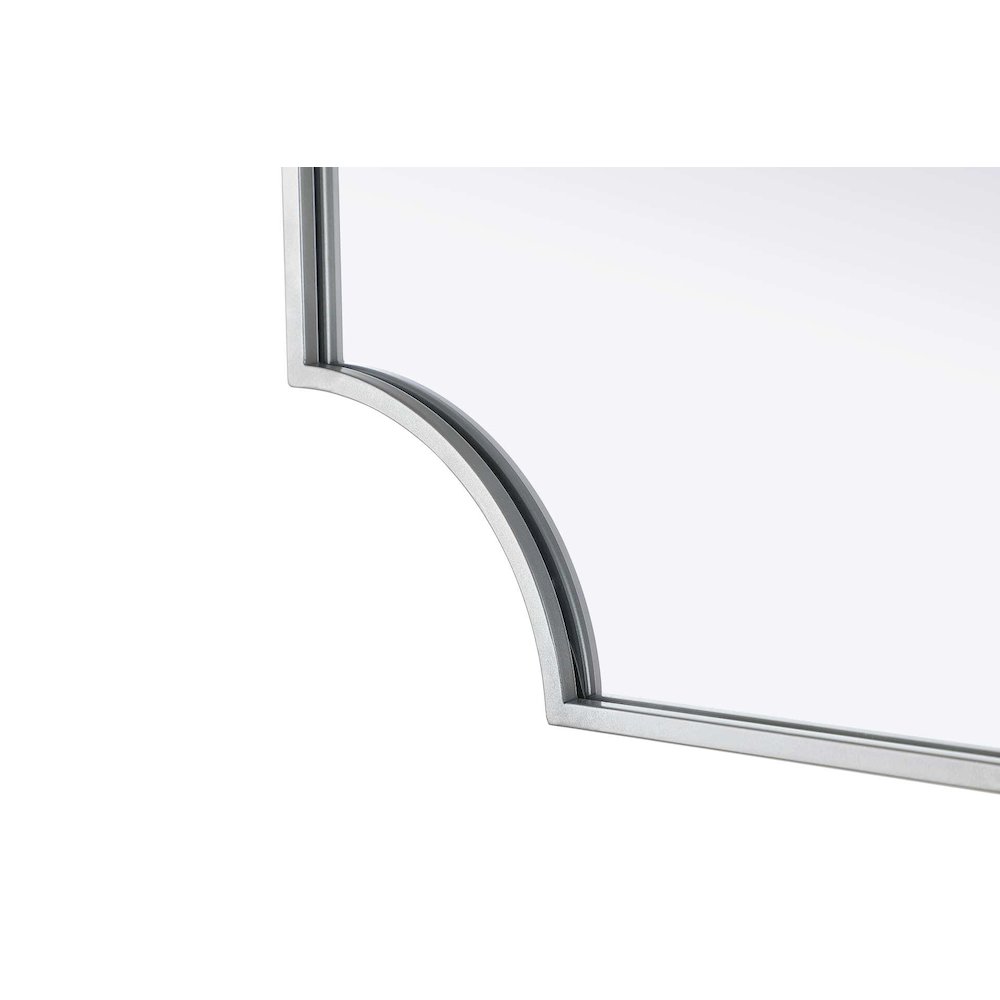 Notched Metal Mirror 22x36 inch in Silver. Picture 5