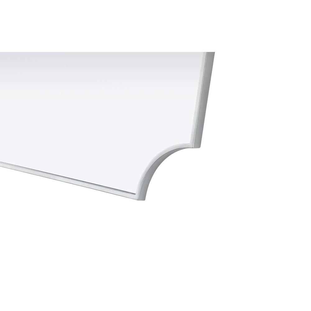 Notched Metal Mirror 22x36 inch in Silver. Picture 6
